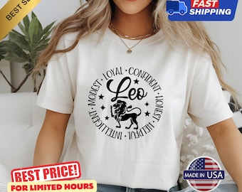 Leo Zodiac Graphic Tee: Bold Lion Horoscope Shirt