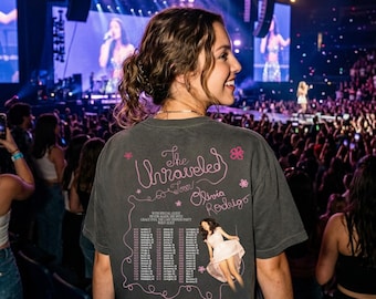 Olivia Rodrigo Unraveled Tour Shirt, Vintage Comfort Colors Concert Tee with Dates, Livies Trendy Y2K Graphic Merch