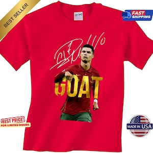 Cristiano Ronaldo Portugal T-Shirt: CR7 GOAT Soccer Fan Tee