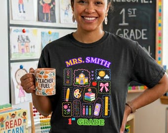 Personalized Teacher Shirt, Comfort Colors Custom Grade Level Teacher Tee