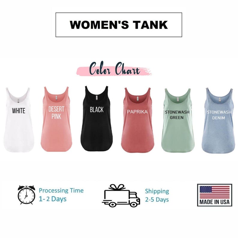 Color Chart for Custom Logo Tank Top, Personalized Logo T-Shirt, Custom Text Tank Top, Custom Printing Tank, Custom Photo Tank Top, Custom Summer Tank