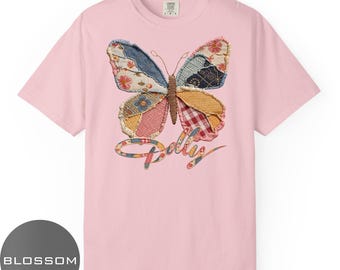 Dolly Parton Appreciation Butterfly Shirt, 9 to 5 Day Dollywood Comfort Colors Tee, Pink Faux Patchwork Top