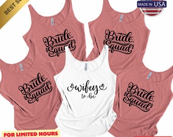 Bridal Party Tank Tops: Bride & Bridesmaid Matching Bachelorette Tees