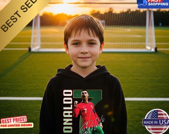 Cristiano Ronaldo Youth Hoodie: Portugal Soccer, CR7 Fan Apparel