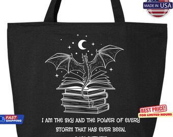Fourth Wing Tote Bag: Basgiath War College Zippered Canvas Book Bag