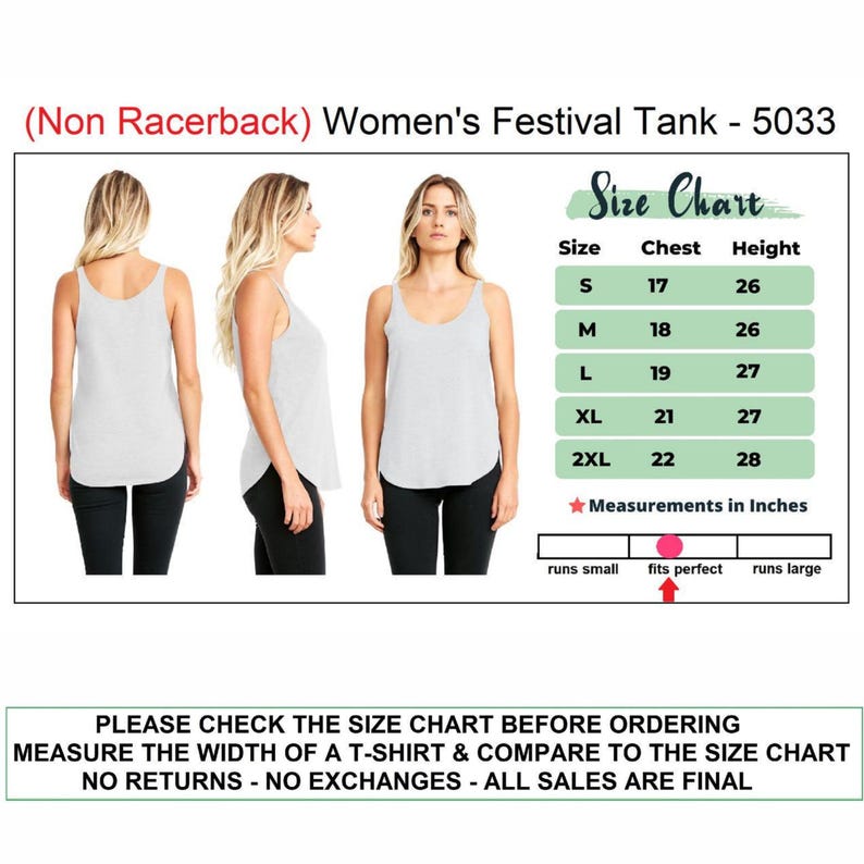 Size Chart for Custom Logo Tank Top, Personalized Logo T-Shirt, Custom Text Tank Top, Custom Printing Tank, Custom Photo Tank Top, Custom Summer Tank
