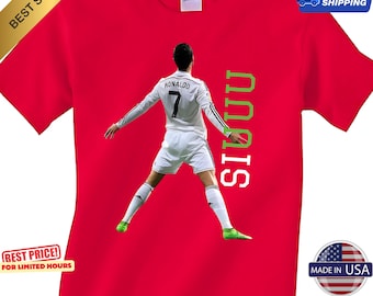 Cristiano Ronaldo "Siuuu" Celebration T-Shirt: CR7 Kids/Adults Soccer Tee