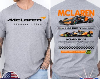 McLaren MCL38 Racing Car T-Shirt, Formula 1 Fan Apparel