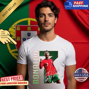 Cristiano Ronaldo Portugal Soccer T-Shirt: CR7 Signature Tee, Football Fan Gift