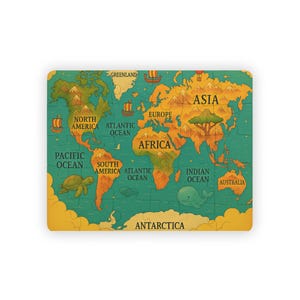Weltkarte Puzzle für Kinder, lustige Lernaktivität, Geographie-Lernspiel, Geschenk für Kinder, 30-teilig