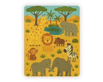 Casse-tête 30 pièces animaux de la jungle pour enfants - Activité d'apprentissage amusante pour les tout-petits