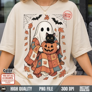 Halloween PNG, Ghost on Swing PNG, Spooky Fall Vintage Design, Retro Ghost Clipart, Instant Download
