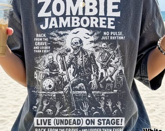 Groupe de rock zombie PNG : graphique de chemise d'Halloween rétro (téléchargement numérique, pack de cliparts)