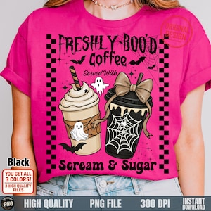 Retro Halloween Coffee PNG: Spooky Ghost Drink Clipart (Digital Download