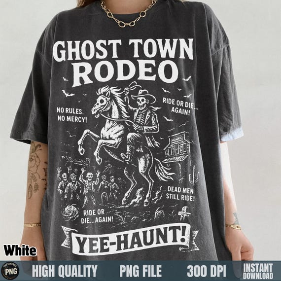 Halloween Cowboy Skeleton PNG: Ghost Town Rodeo Clipart (Digital Download)