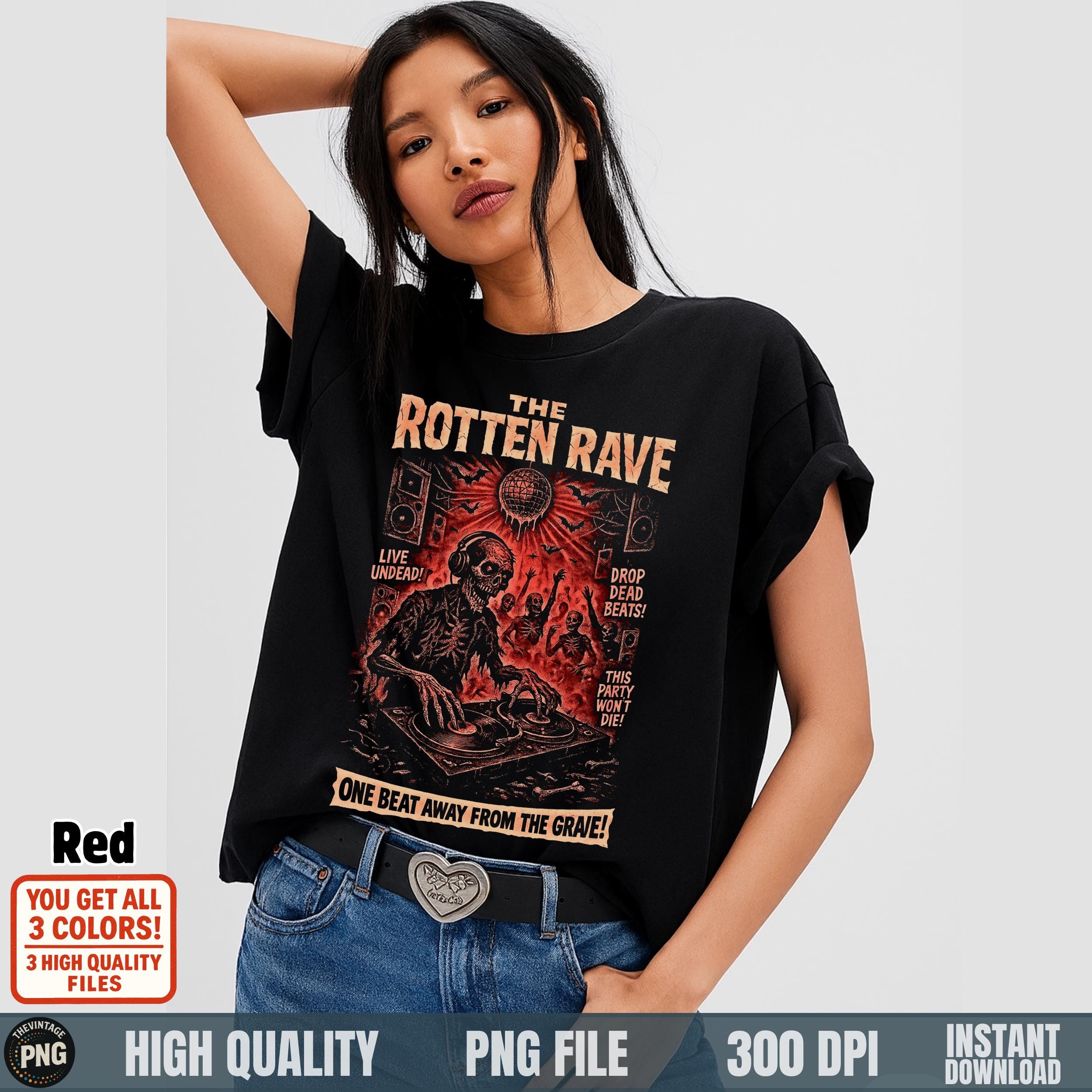 Skelaton Rave Zombie Skeleton DJ PNG: Halloween Rave Shirt Design (digital Download ...