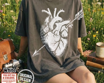 Valentine PNG Anatomical Heart PNG The Anatomy of Love Vintage Halftone Dot Romantic Season Shirt Sublimation Clipart