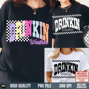 Clima para beber PNG, Clima retro para beber PNG para camisa, Cita divertida para beber en verano PNG, Clipart de sublimación de fiesta vintage, Camisa de bar png