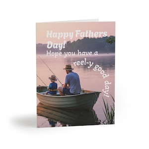 Jeu de cartes de voeux sur le thème de la pêche pour la fête des pères, parfait pour papa, amateur de plein air, cartes pour toutes les occasions, célébrations, lot de cartes unique