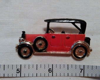 Ford Model T vehicle. 1960/'s pave rhinestone car brooch touring car automobile clear and black rhinestones