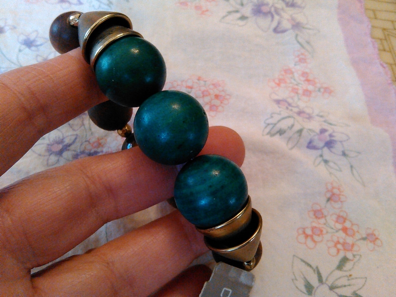 Vintage CHICO/'S wood and stone stretch bracelet still tagged original price 29.00 Best deal here