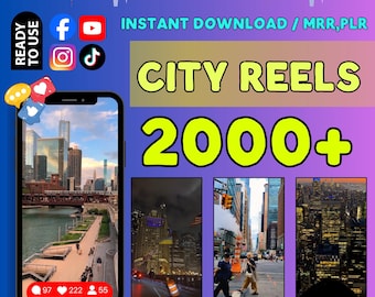 2000+ City Reels: 4K Stock Videos for TikTok, Instagram (MRR/PLR)