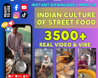 3500+ Indian Street Food Videos | Real Footage Bundle | Travel, Culture & Cooking Reels | Instant Download