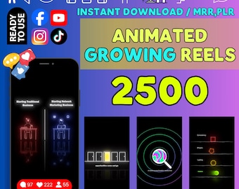2500 Animated Motivational Reels | Voiceover, Music (PLR MRR)