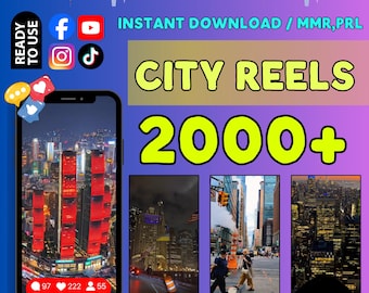 2000+ City Reels: 4K Stock Videos for TikTok, Instagram (MRR/PLR)