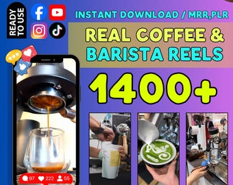 1400+ Coffee Reels | Barista B-Roll, Latte Art, Cinematic Clips (Digital Download)