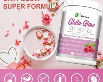 gluta white sparkle l glutathione plus Gluta glow sparkle vitamin c & biotin l-glutathione supplement 300g Skin,  Hair, Nails
