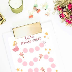 Personalized Princess Reward Chart, Printable Chore Chart for Girls, Pink Incentive Chart, Personalized Chore Chart, Princess Behavior Chart