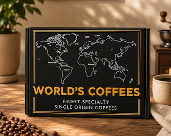 Worldwide Coffee Gift Box Set - 6 Single Origin Ground Coffees From Around The World