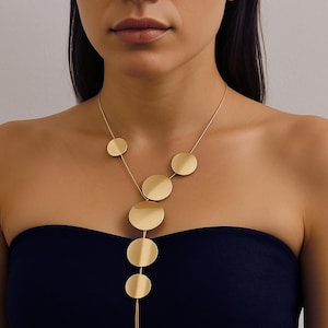 Long necklace, long pendant necklace, long gold necklace, mom jewelry, dainty jewelry. greek jewelry, vintage necklace, gift for her