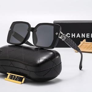 Gafas de lujo vintage negras para mujer