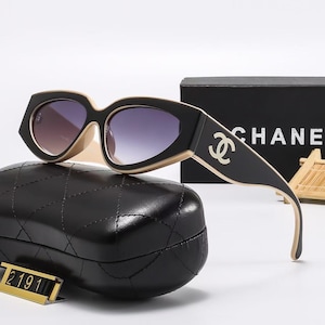 Gafas de sol vintage negras de lujo para mujer, regalo de cumpleaños