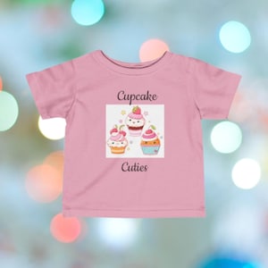 Cupcake Cuties Toddler Shirt, Cute Kawaii Baby Girl T-Shirt, Sweet Cupcake Design, Fun Pink Dessert Tee for Kids