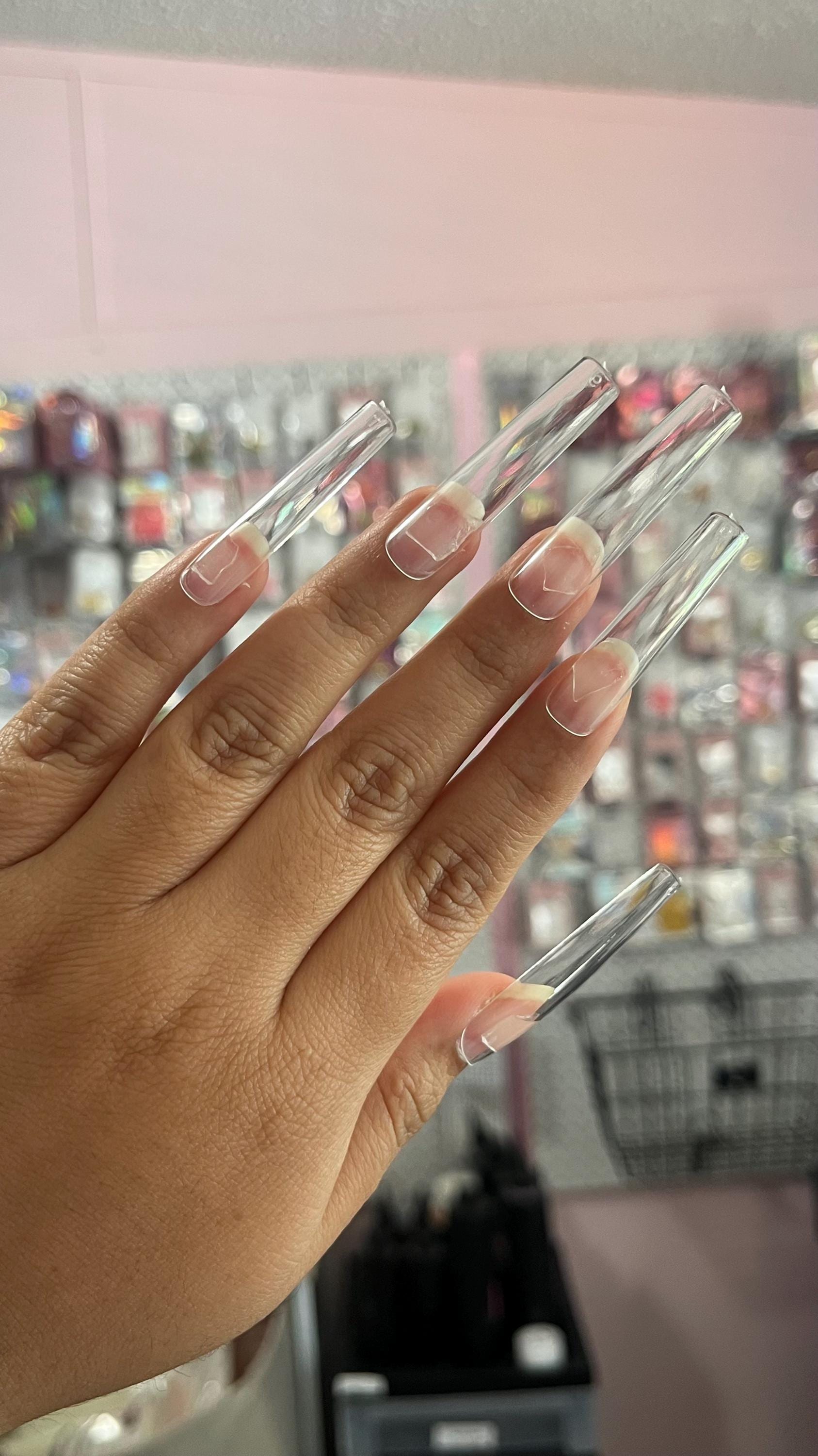 100 Faux Ongles Tips Capsules Royal - Déco Animalier Blanc & Noir, Très Longs, ABS