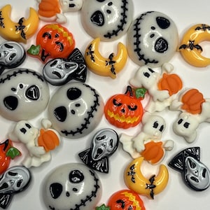 Lindos dijes de uñas JUMBO con temática de Halloween / dijes de uñas 3D DIY para manualidades y uñas 5 PIEZAS
