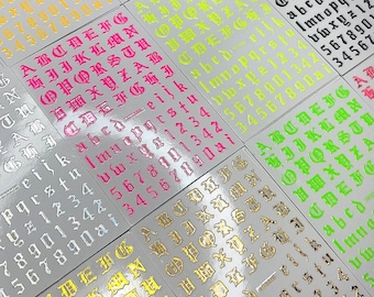 1 Page Roman/Old English Sticker Letters: Self Adhesive Nail Art Decals