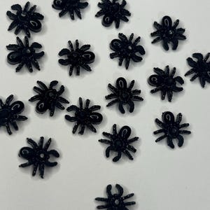 Cute Halloween Themed Spider Tarantula Black Flatback Nail Art Charms  | 3D Nail Charms DIY for crafts and Nails 10 PIECES