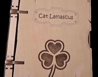 Handcrafted Wood A5 Binder, Celtic Knot Design, Personalized Planner 2026-2027, Distressed Wood Journal Cover, Rose Gold 6-Ring Binder