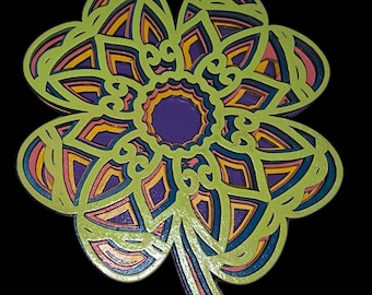 Reversible 5-Layer Wooden 4 Leaf Clover – Freestanding Shamrock Art, St Patrick's Day Decor