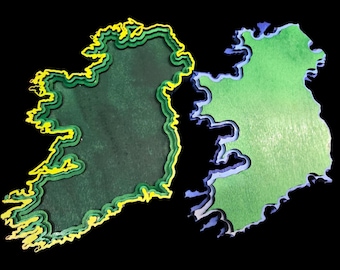 Layered Ireland Map SVG | Multi-Layer Wall Art (Digital Download)