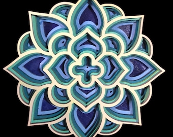 Interchangeable Layered Wooden Mandala Wall Art | Stackable Boho Decor, Display Stand