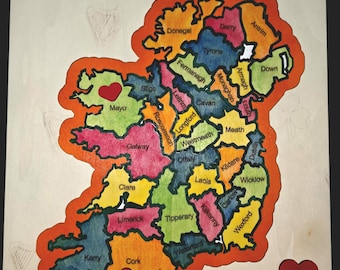 Layered Ireland Map Wall Art – Handcrafted Irish Counties Heritage Home Decor