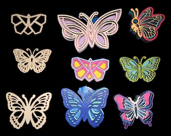 Layered Butterfly SVG Bundle | Laser Cut 3D Wall Decor (Digital Download)
