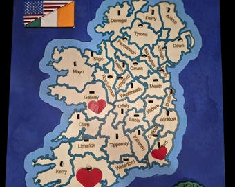 Layered Ireland Map Wall Art – "Our Irish Roots" Wooden Heritage Display