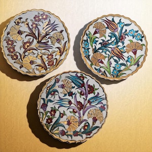 額入りトルコ陶器壁アート - 伝統的なアナトリアのモチーフ、壁掛け