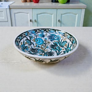 額入りトルコ陶器壁アート - 伝統的なアナトリアのモチーフ、壁掛け